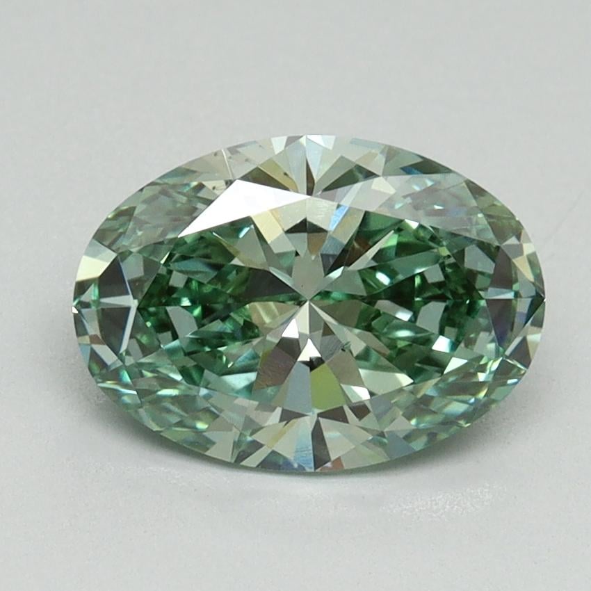 1.58 Ct. Fancy Vivid Green Oval Lab Grown Diamond