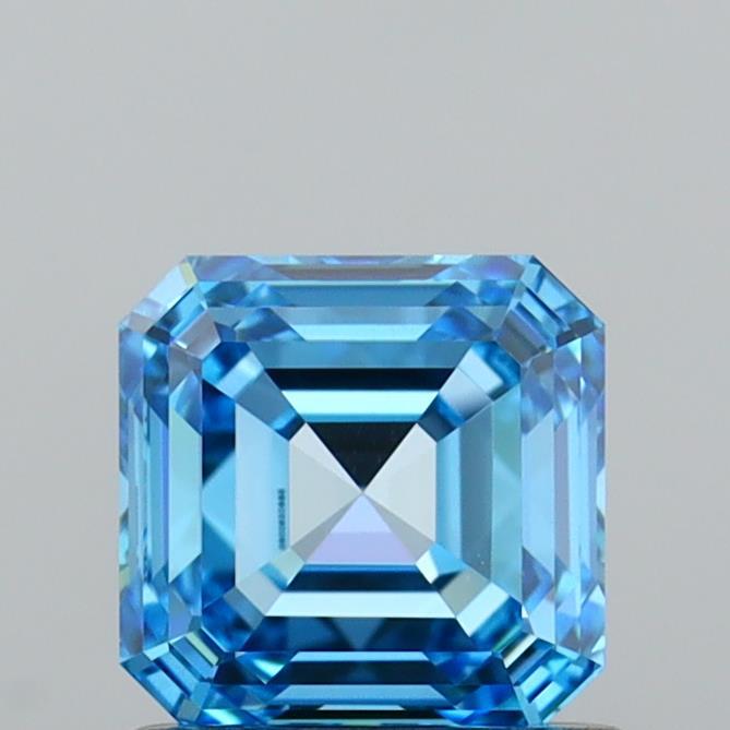 1.04 Ct. Fancy Vivid Blue Asscher Lab Grown Diamond