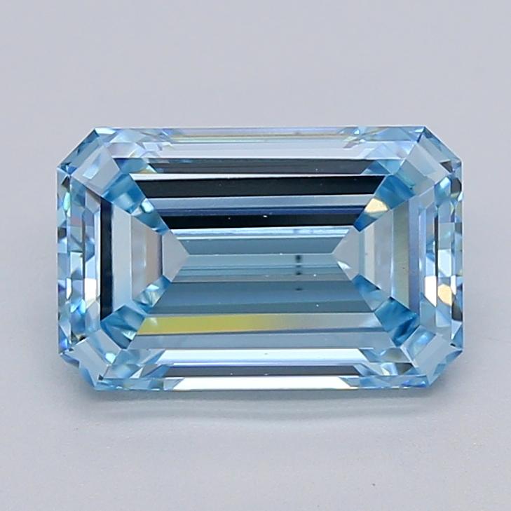 3.11 Ct. Fancy Vivid  Blue Emerald Lab Grown Diamond