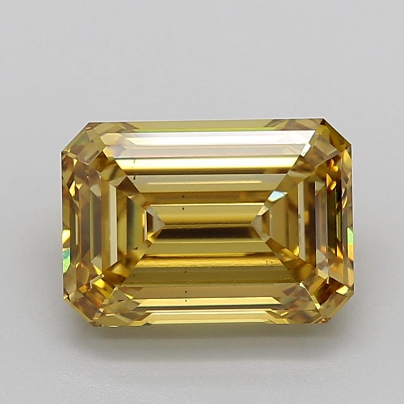 5.12 Ct. Fancy Vivid Yellow Emerald Lab Grown Diamond