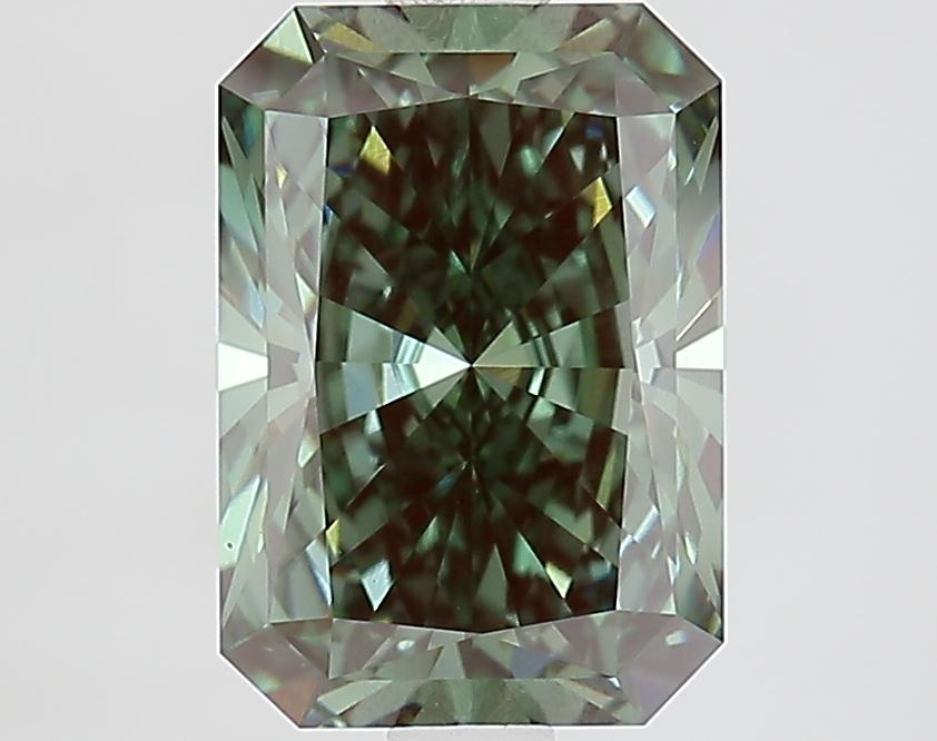 2.61 Ct. Fancy Vivid Green Radiant Lab Grown Diamond