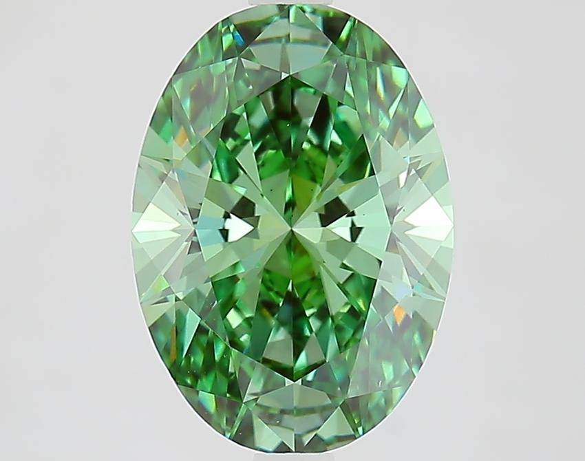 3.03 Ct. Fancy Vivid Green Oval Lab Grown Diamond