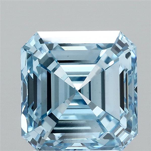 3.13 Ct. Fancy Vivid Blue Asscher Lab Grown Diamond
