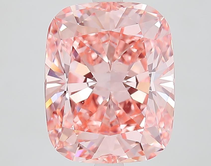5.00 Ct. Fancy Vivid Pink Cushion Lab Grown Diamond
