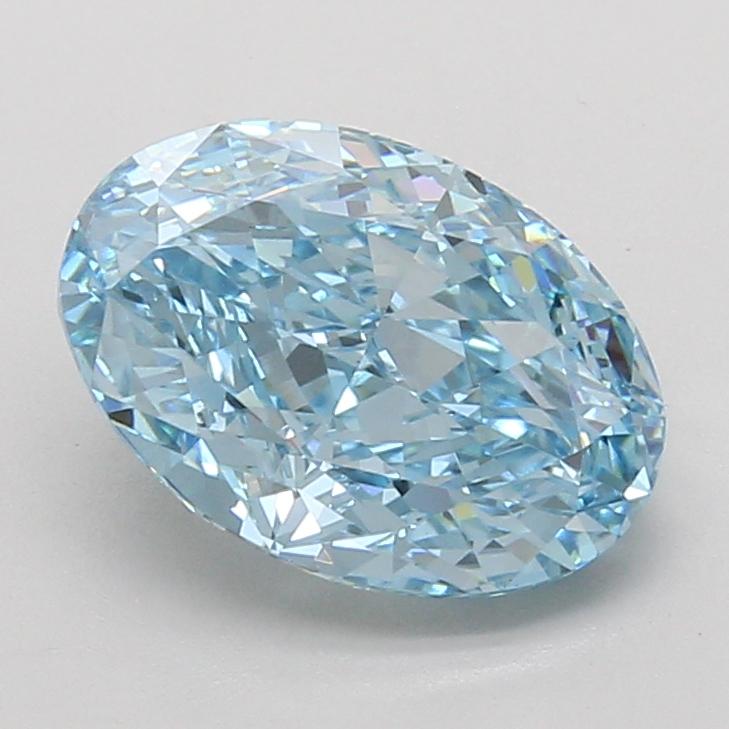 3.10 Ct. Fancy Vivid Blue Oval Lab Grown Diamond