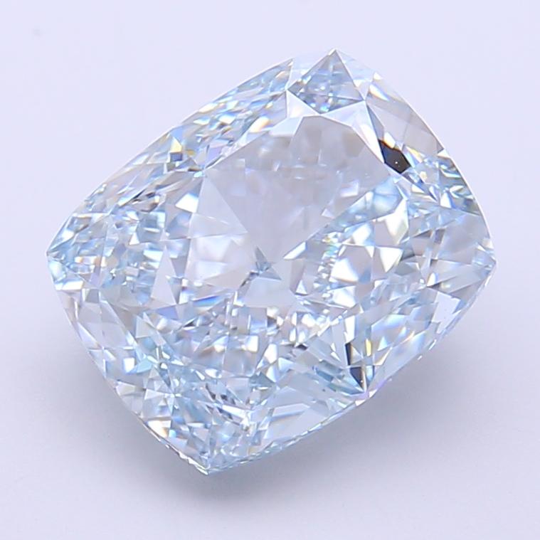 4.43 Ct. Fancy Intense  Blue Cushion Lab Grown Diamond