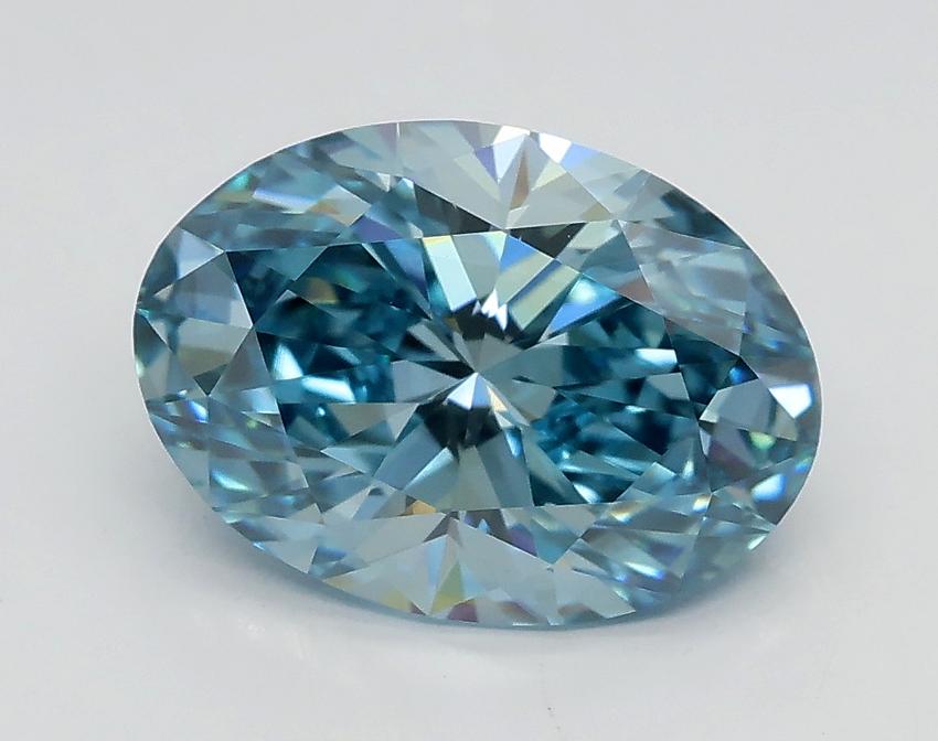 2.10 Ct. Fancy Vivid Blue Oval Lab Grown Diamond