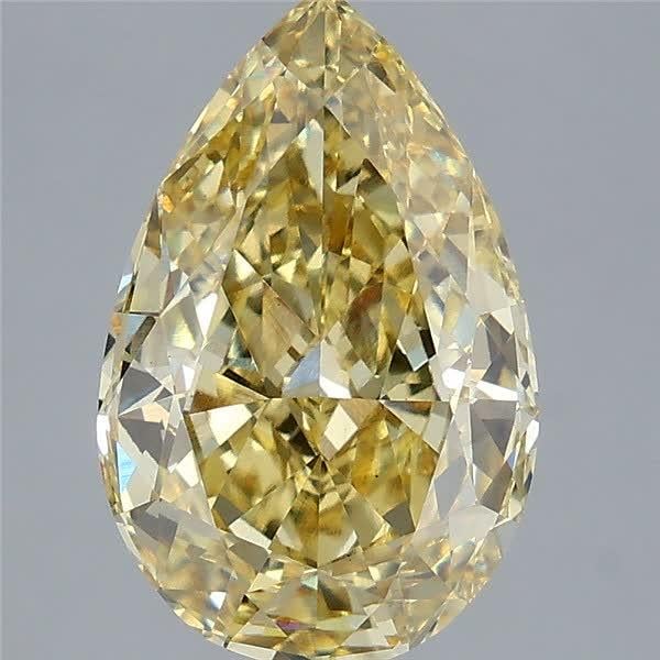 4.56 Ct. Fancy Intense Yellow Pear Lab Grown Diamond