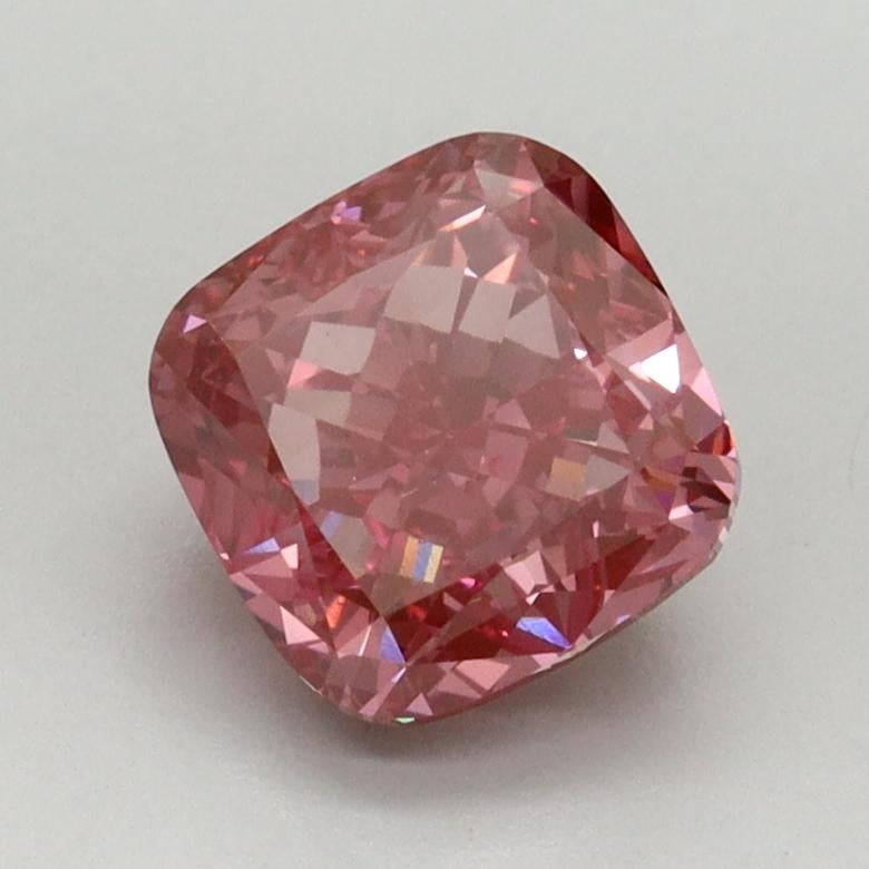 1.72 Ct. Fancy Vivid Red Cushion Lab Grown Diamond