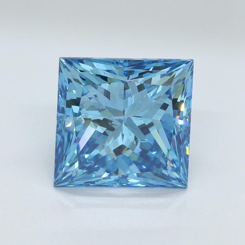 3.19 Ct. Fancy Vivid Malibu Blue Princess Lab Grown Diamond