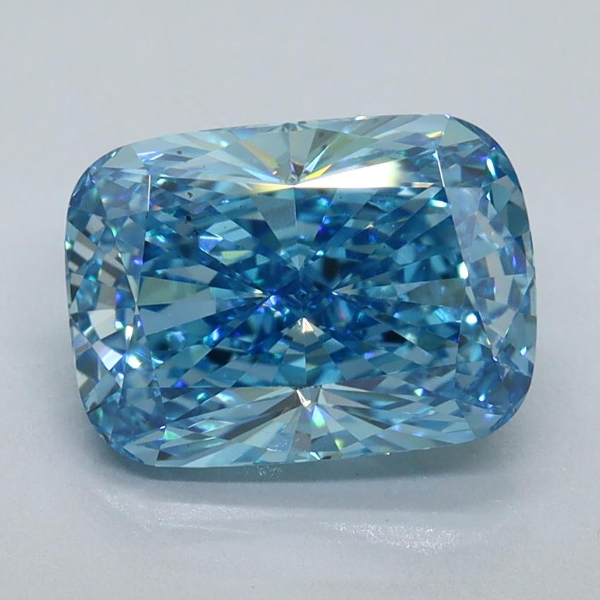 2.75 Ct. Fancy Vivid Malibu Blue Cushion Lab Grown Diamond