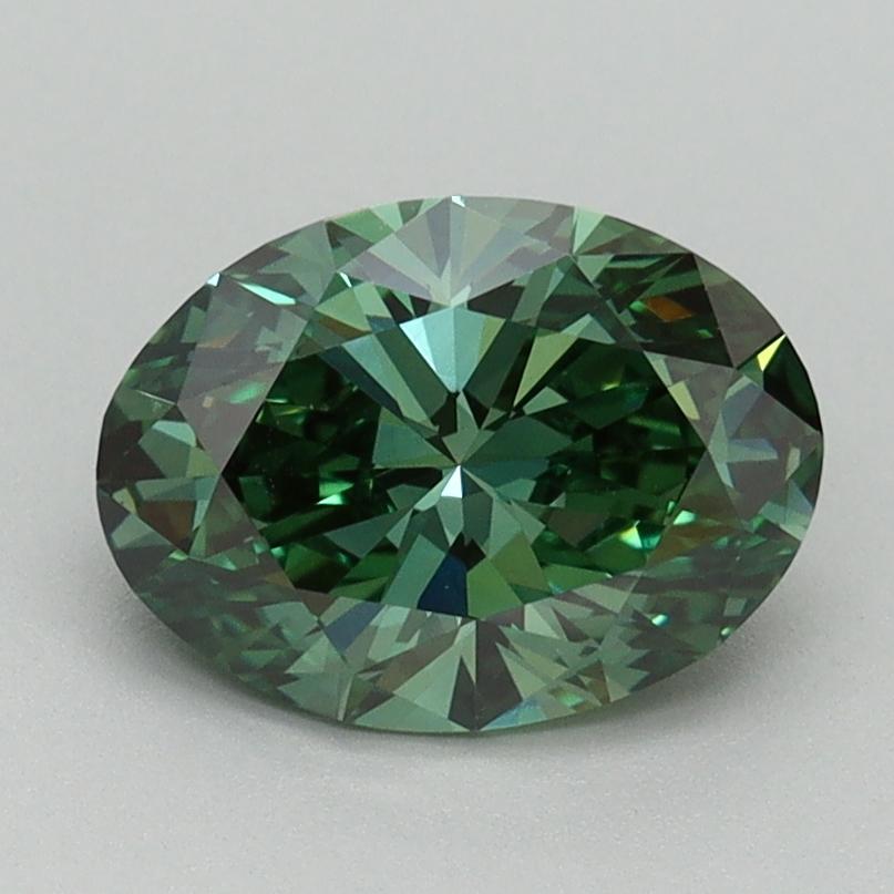 1.41 Ct. Fancy Vivid Green Oval Lab Grown Diamond