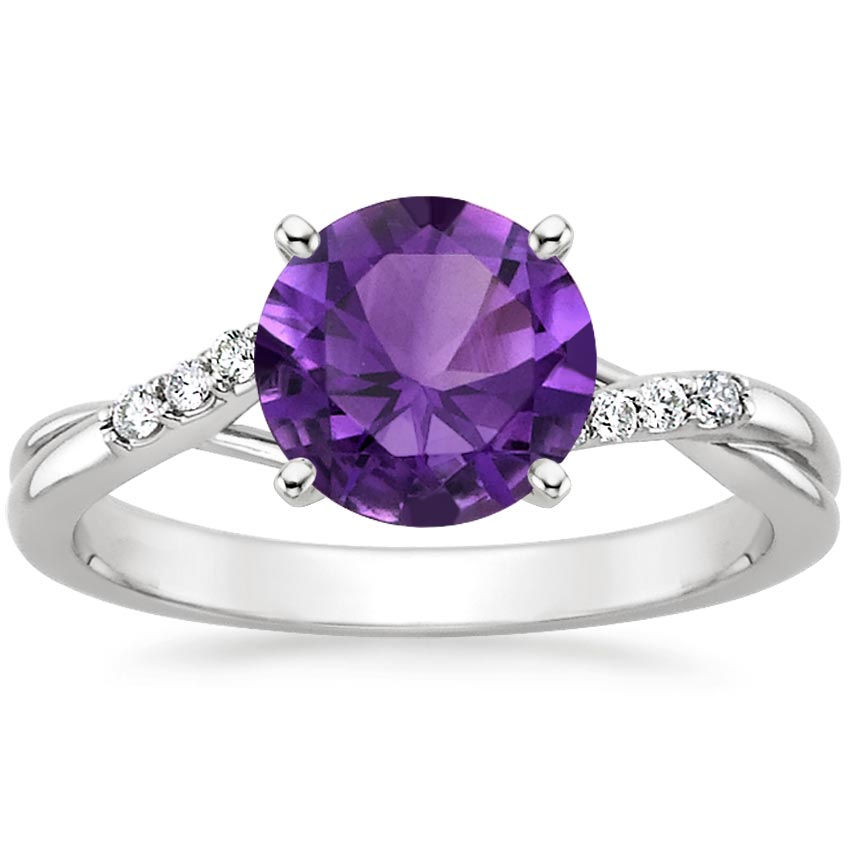 Amethyst Chamise Ring in 18K White Gold | Brilliant Earth