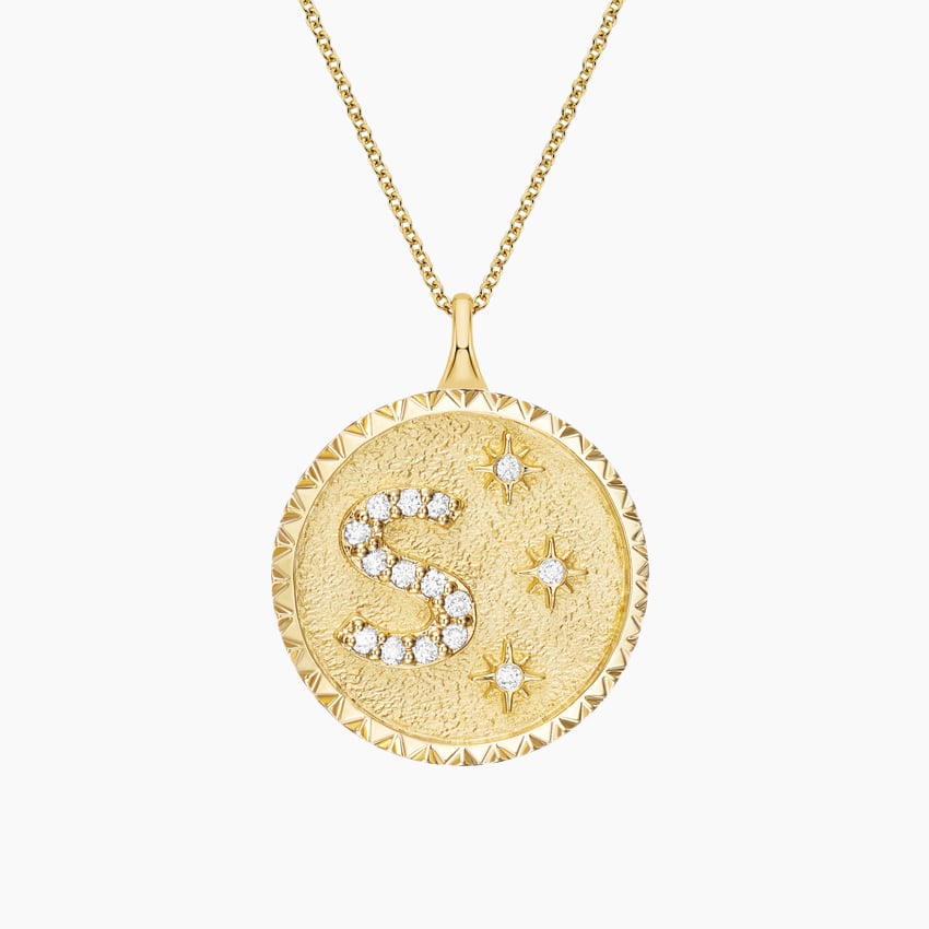 Gold Pave Circle Initial Necklace – Lulubelles Boutique