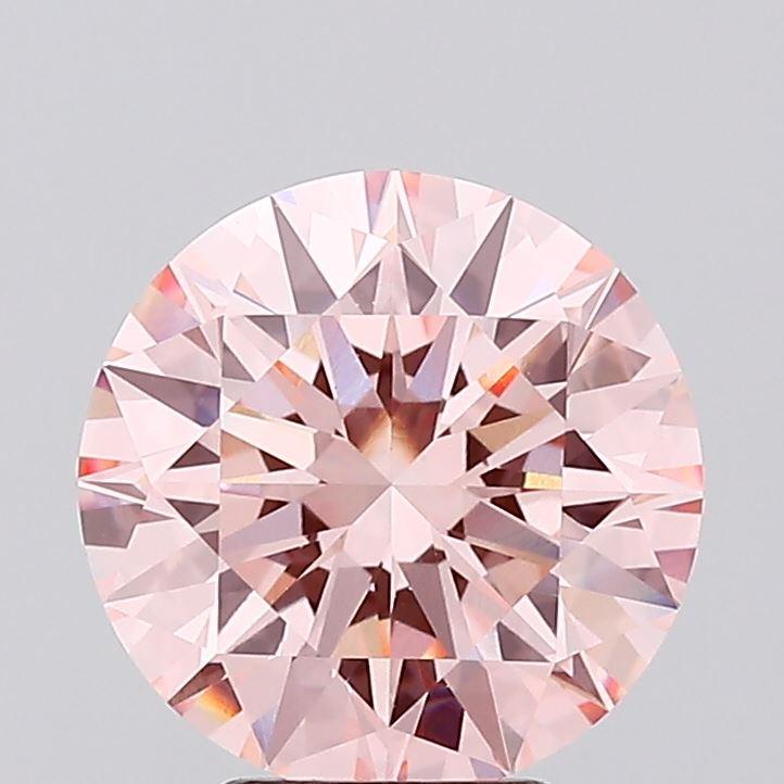 4.21 Ct. Fancy Vivid Pink Round Lab Grown Diamond