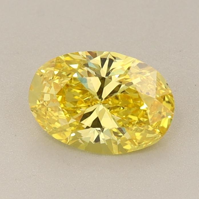 0.73 Ct. Fancy Vivid  Yellow Oval Lab Grown Diamond