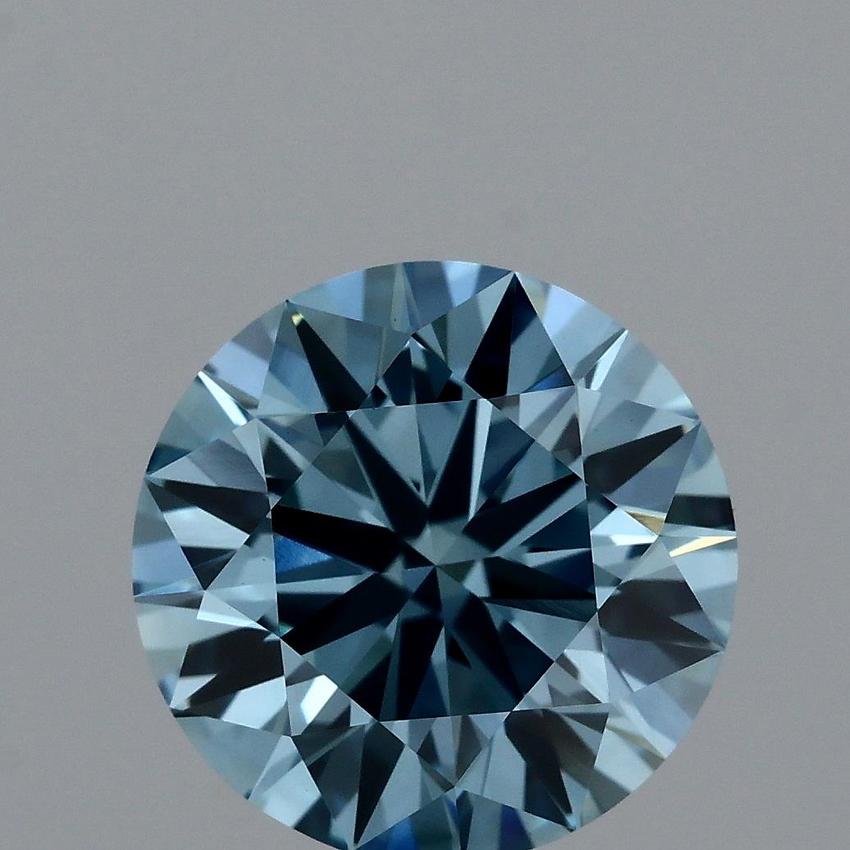 2.01 Ct. Fancy Vivid Blue Round Lab Grown Diamond