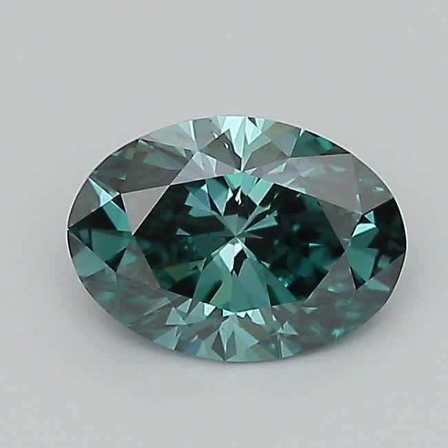 1.48 Ct. Fancy Vivid Bluish Green Oval Lab Grown Diamond