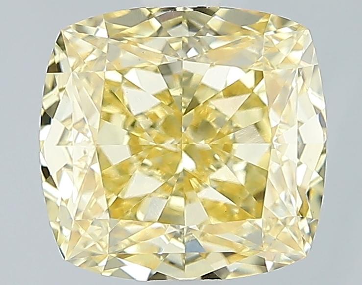 3.24 Ct. Fancy Vivid Yellow Cushion Lab Grown Diamond