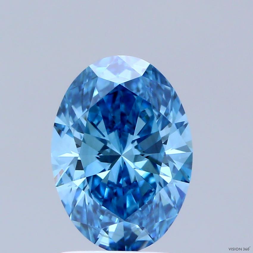 1.58 Ct. Fancy Vivid Blue Oval Lab Grown Diamond