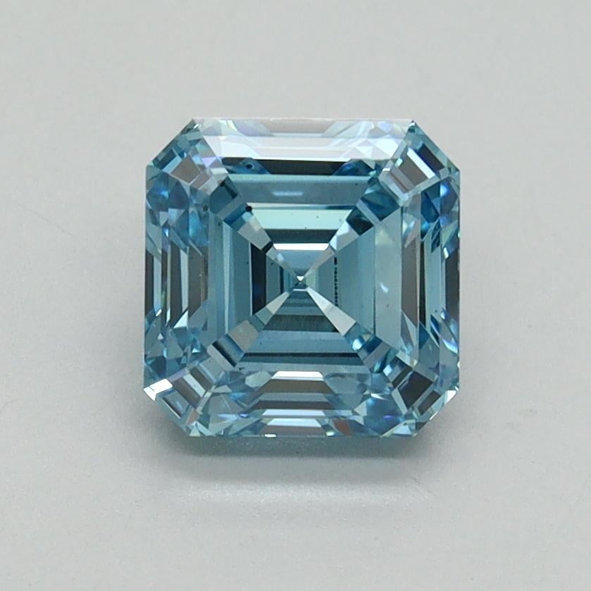 1.32 Ct. Fancy Vivid Blue Asscher Lab Grown Diamond