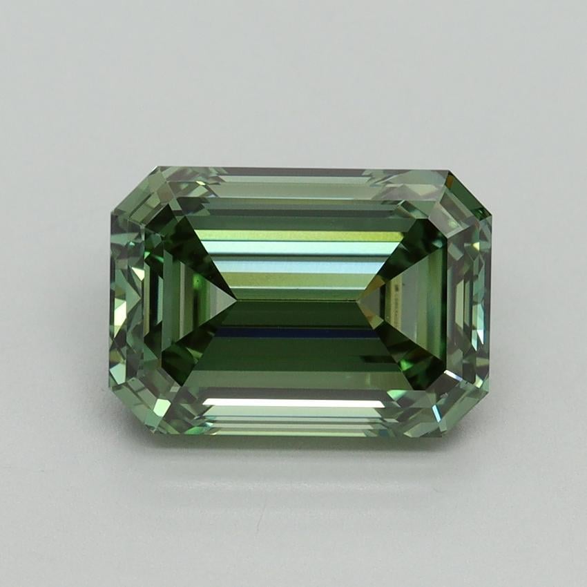 3.04 Ct. Fancy Vivid Pacific Green Emerald Lab Grown Diamond