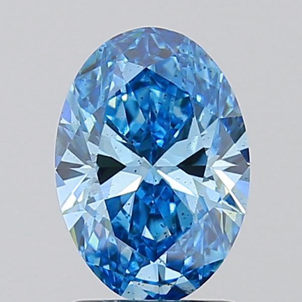 1.51 Ct. Fancy Vivid  Blue Oval Lab Grown Diamond