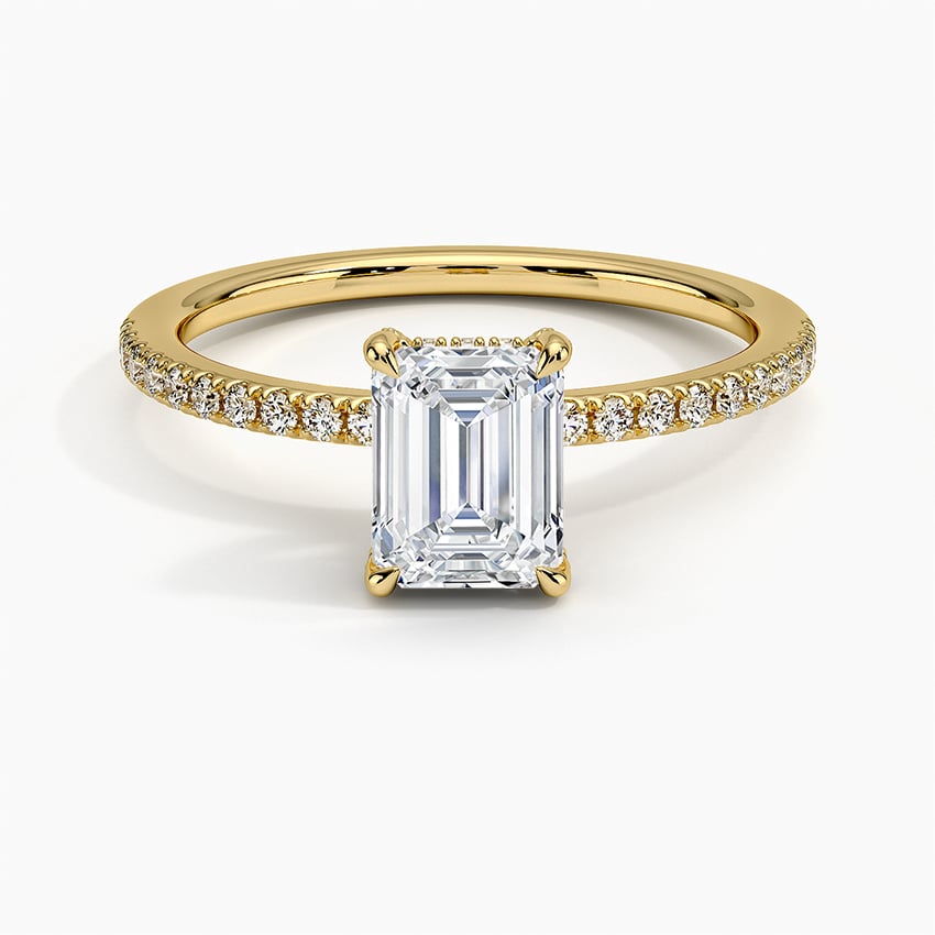 Viviana Ring with 1.5ct Emerald Lab Diamond in 18K Yellow Gold ...