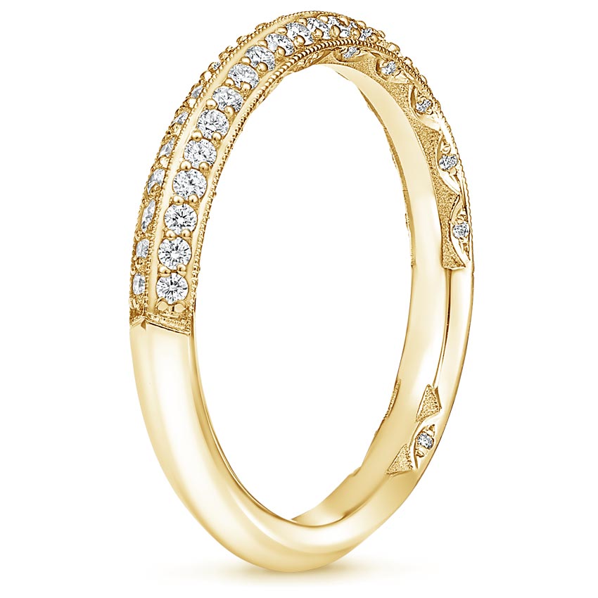 18K Yellow Gold Tacori Sculpted Crescent Knife Edge Diamond Ring (1/3 ct. tw.), large side view