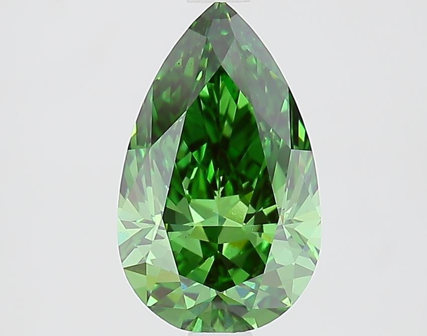 1.65 Ct. Fancy Vivid Green Pear Lab Grown Diamond