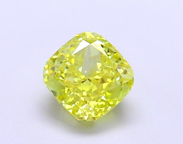 1.08 Ct. Fancy Vivid Yellow Cushion Lab Grown Diamond