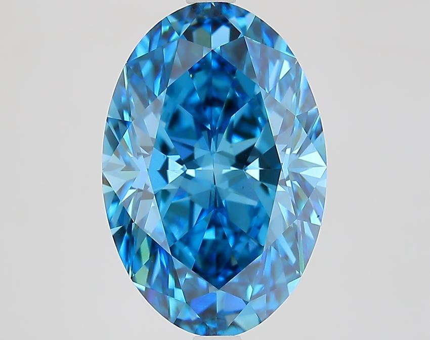 5.11 Ct. Fancy Vivid Blue Oval Lab Grown Diamond