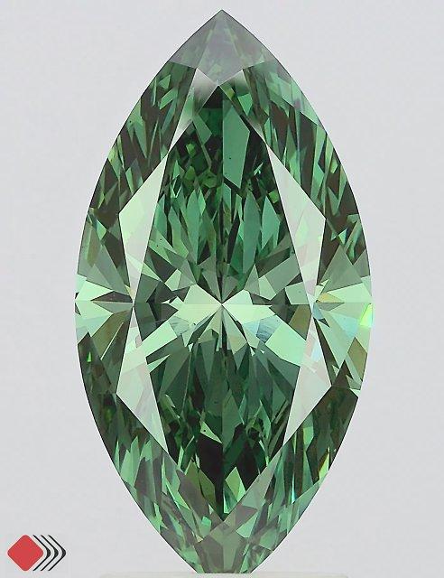 2.74 Ct. Fancy Vivid Green Marquise Lab Grown Diamond