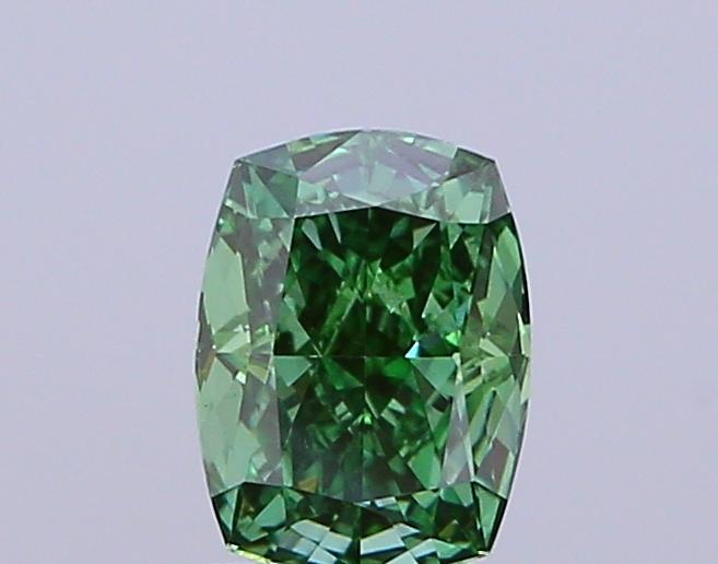 0.95 Ct. Fancy Vivid  Green Cushion Lab Grown Diamond