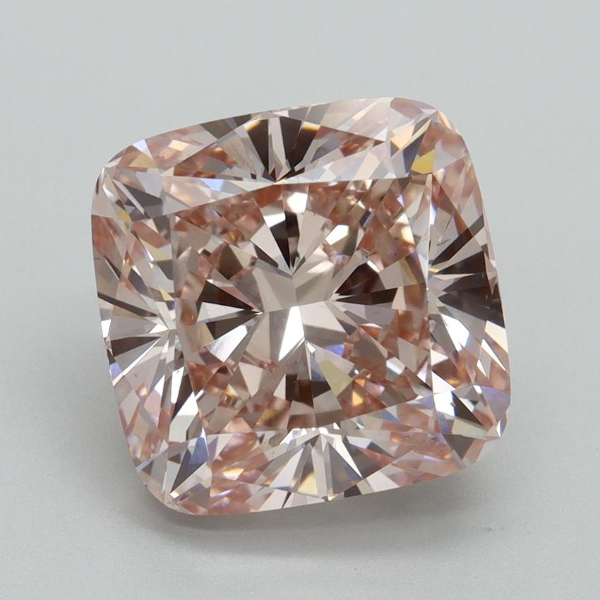 6.39 Ct. Fancy Intense Pink Cushion Lab Grown Diamond