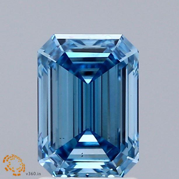 1.73 Ct. Fancy Vivid Blue Emerald Lab Grown Diamond