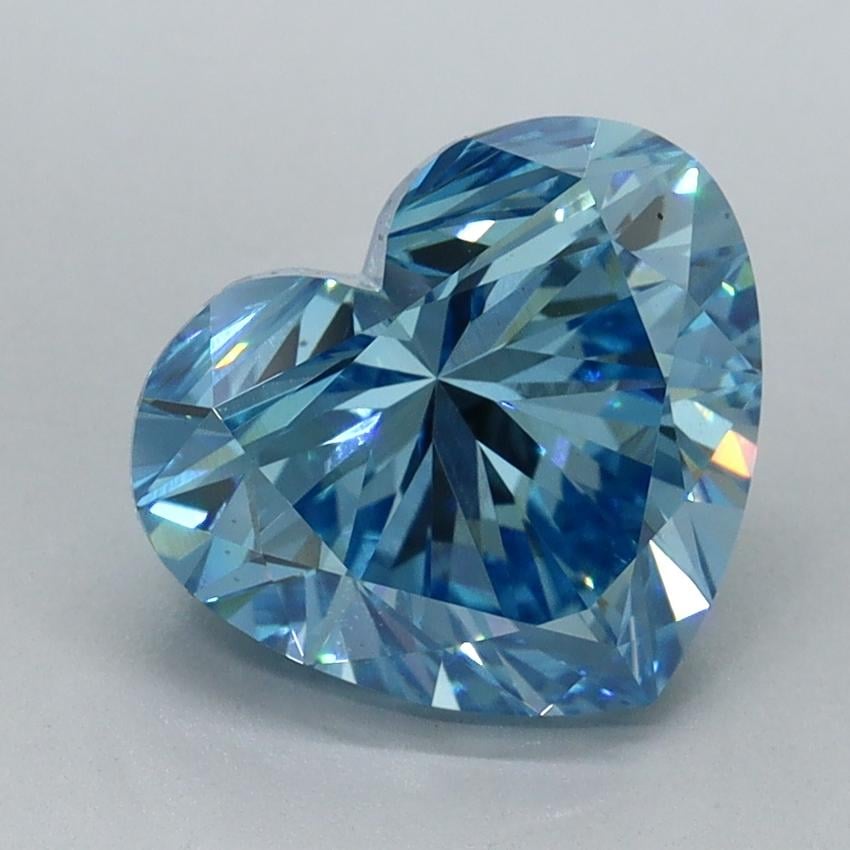2.79 Ct. Fancy Vivid Malibu Blue Heart Lab Grown Diamond