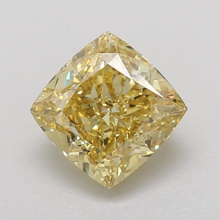 2.53 Ct. Fancy Intense Yellow Cushion Lab Grown Diamond