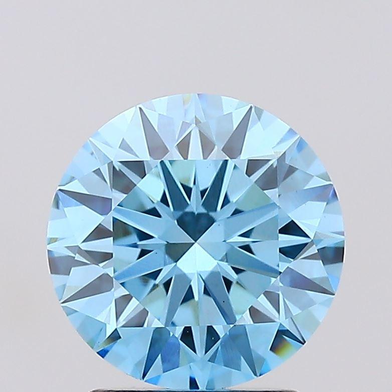 2.04 Ct. Fancy Vivid Blue Round Lab Grown Diamond