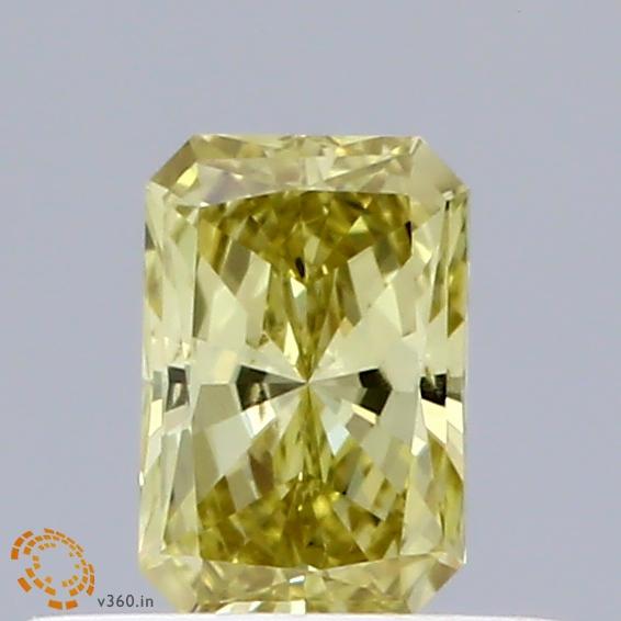 0.38 Ct. Fancy Intense Greenish Yellow Radiant Lab Grown Diamond