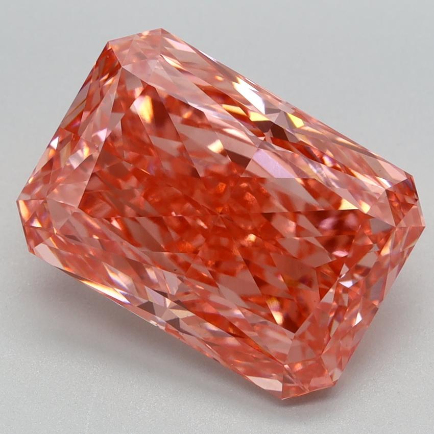 5.10 Ct. Fancy Vivid  Pink Radiant Lab Grown Diamond