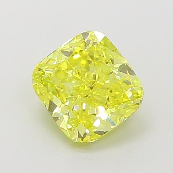 1.19 Ct. Fancy Vivid Yellow Cushion Lab Grown Diamond