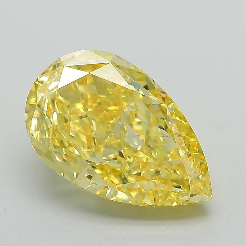 4.29 Ct. Fancy Vivid Yellow Pear Lab Grown Diamond