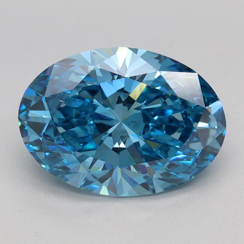 2.51 Ct. Fancy Vivid Blue Oval Lab Grown Diamond