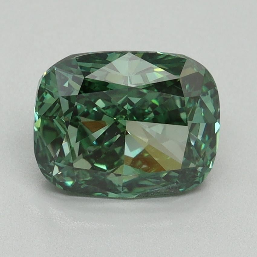 2.01 Ct. Fancy Vivid Green Cushion Lab Grown Diamond