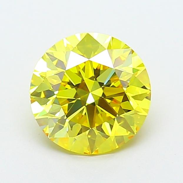 2.02 Ct. Fancy Vivid Yellow Round Lab Grown Diamond