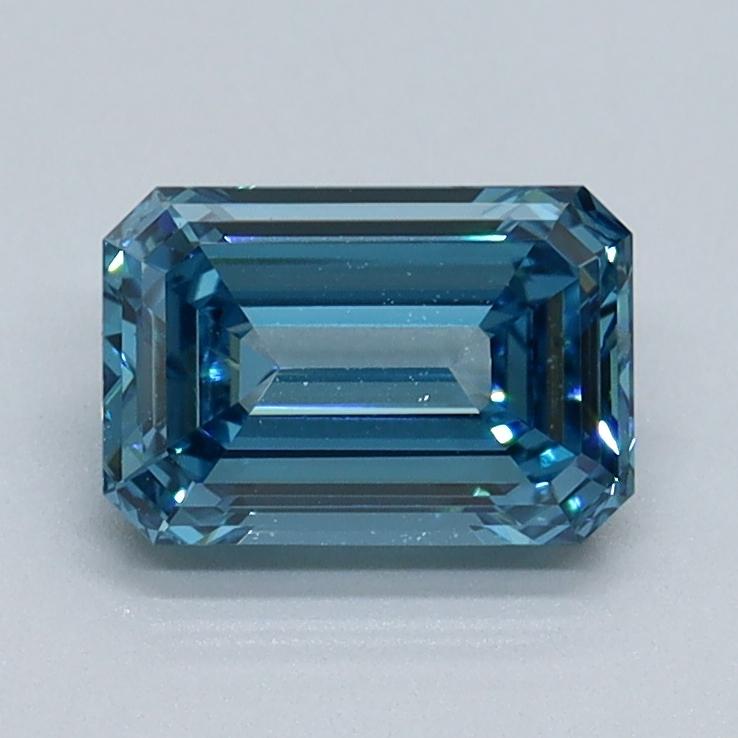 1.02 Ct. Fancy Vivid Malibu Blue Emerald Lab Grown Diamond