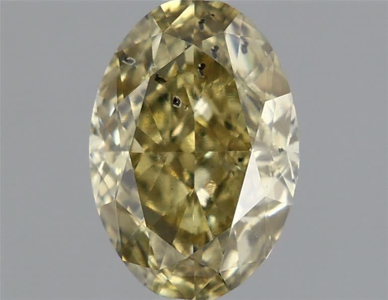 1.43 Ct. Fancy Intense Greyish Yellow Oval Lab Grown Diamond
