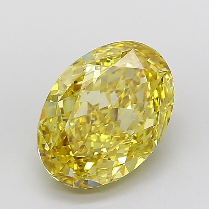 4.16 Ct. Fancy Intense  Yellow Oval Lab Grown Diamond
