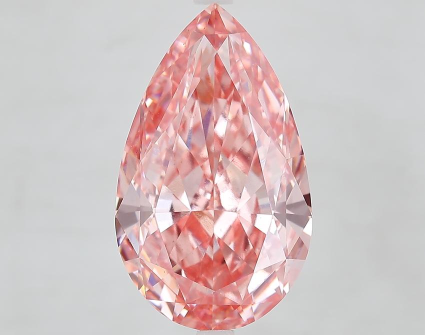 10.06 Ct. Fancy Vivid Pink Pear Lab Grown Diamond